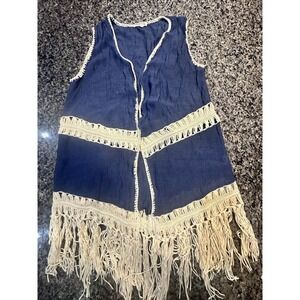 Crotchet Fringe Vest Size L